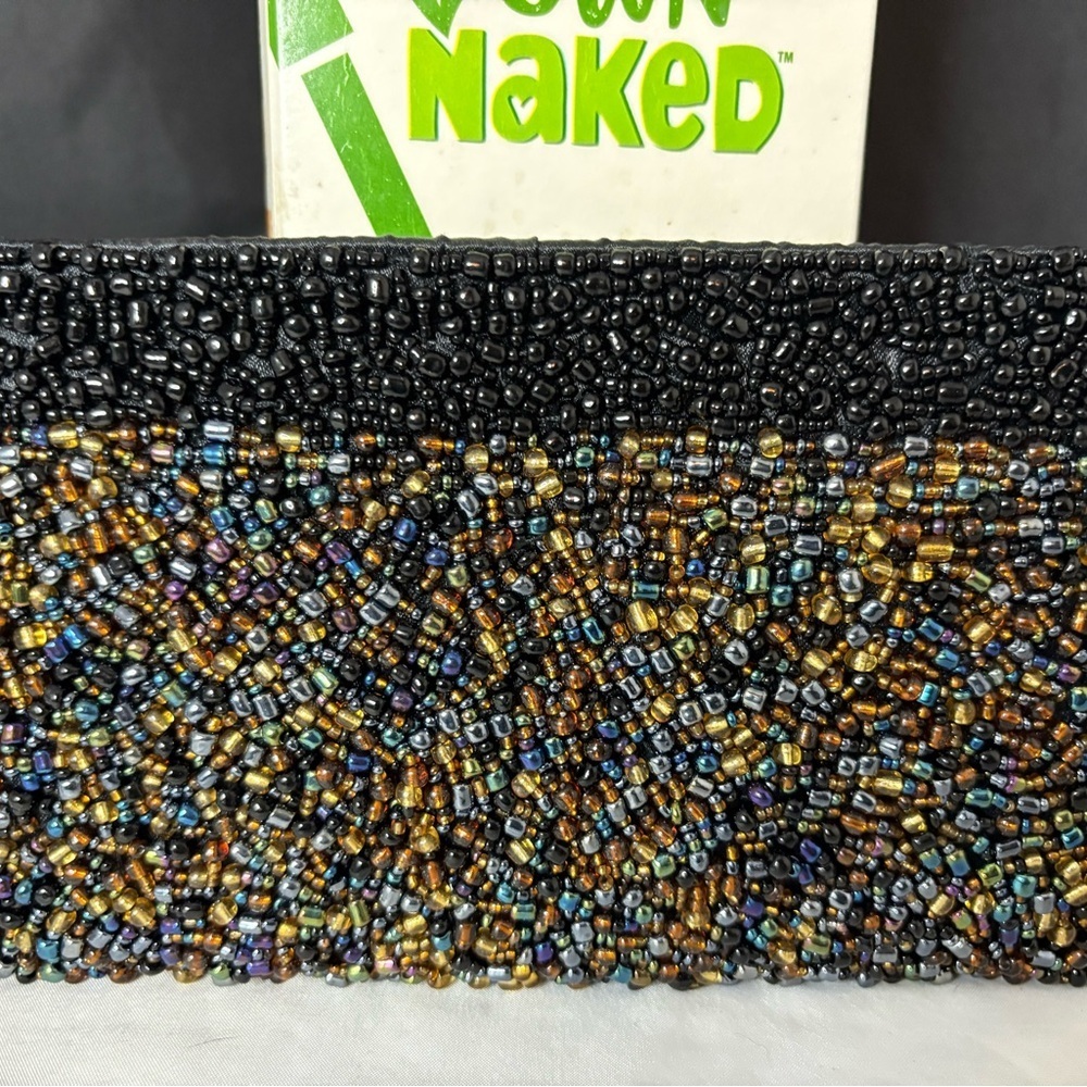 Metallic Beaded Clutch Bag - Picture 3 of 8